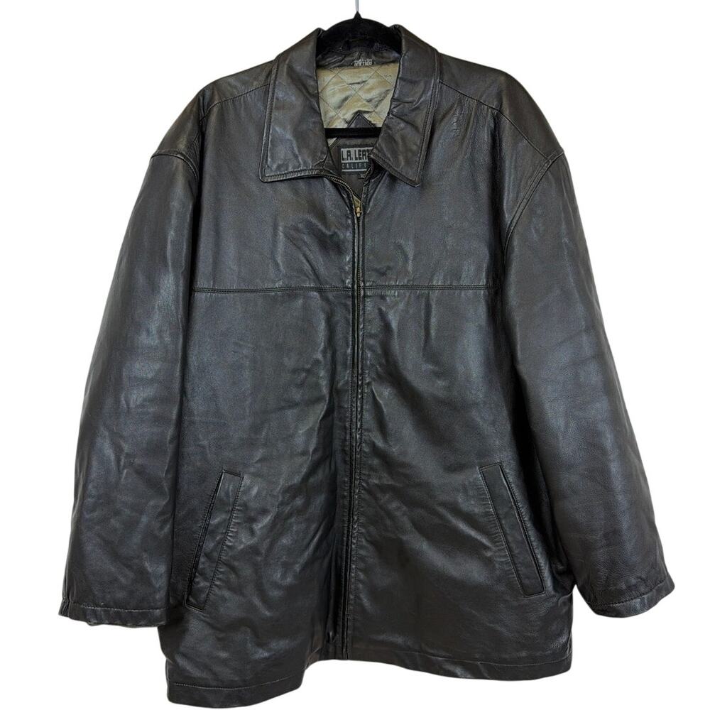 Vintage LA Leather California Black Zip Up Jacket XL